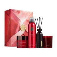 The Ritual of Ayurveda - Large Gift Set = Body Cream 200ml + Mini Fragrance Sticks 70ml + Foaming Shower Gel 200ml + Candle 140g